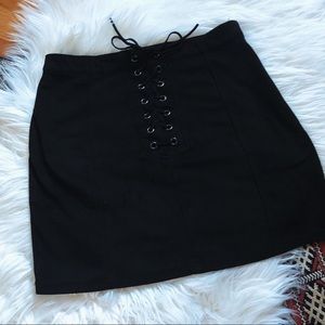 Black Suede Mini Skirt